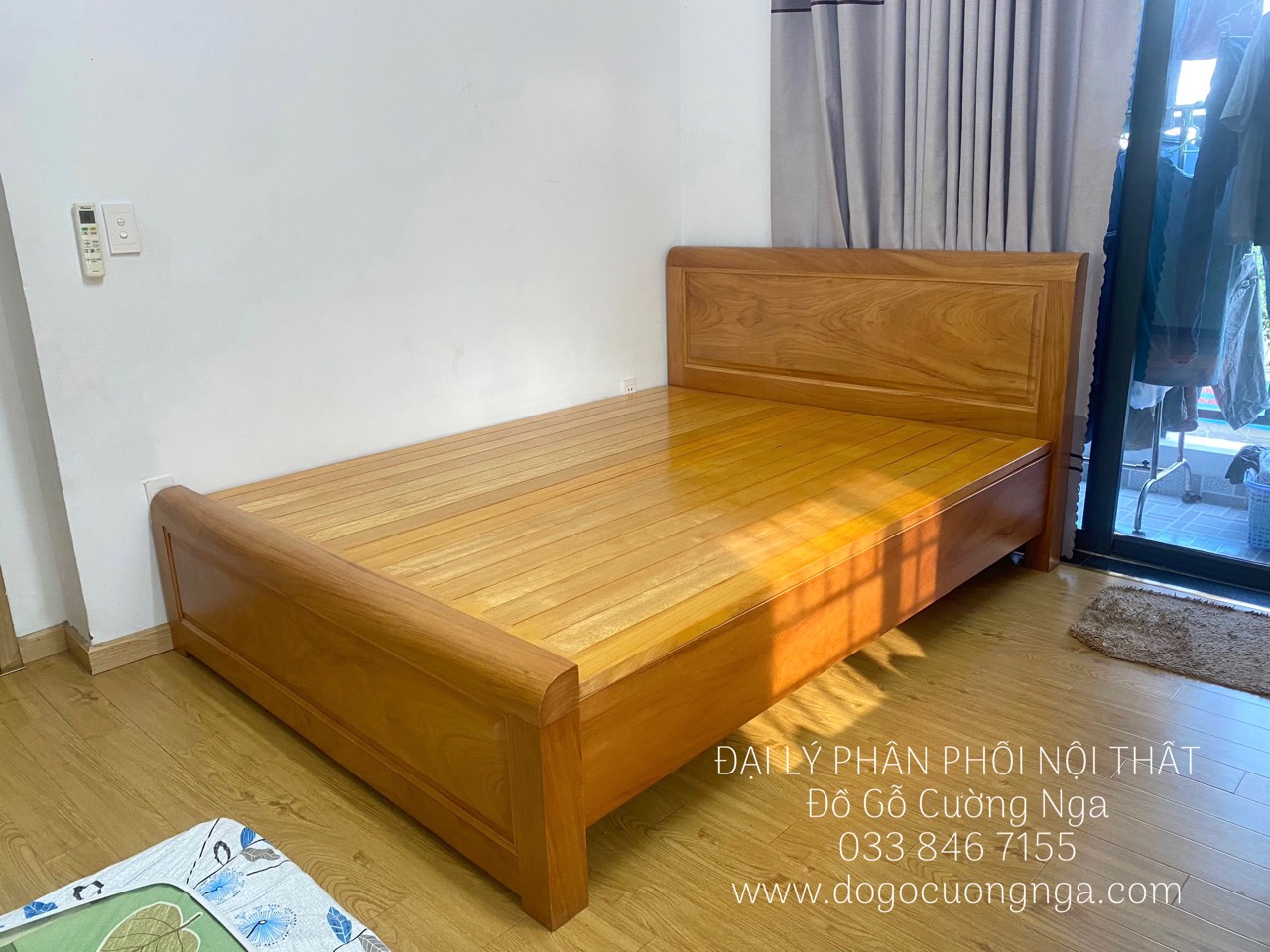 giường gỗ gõ đỏ 
