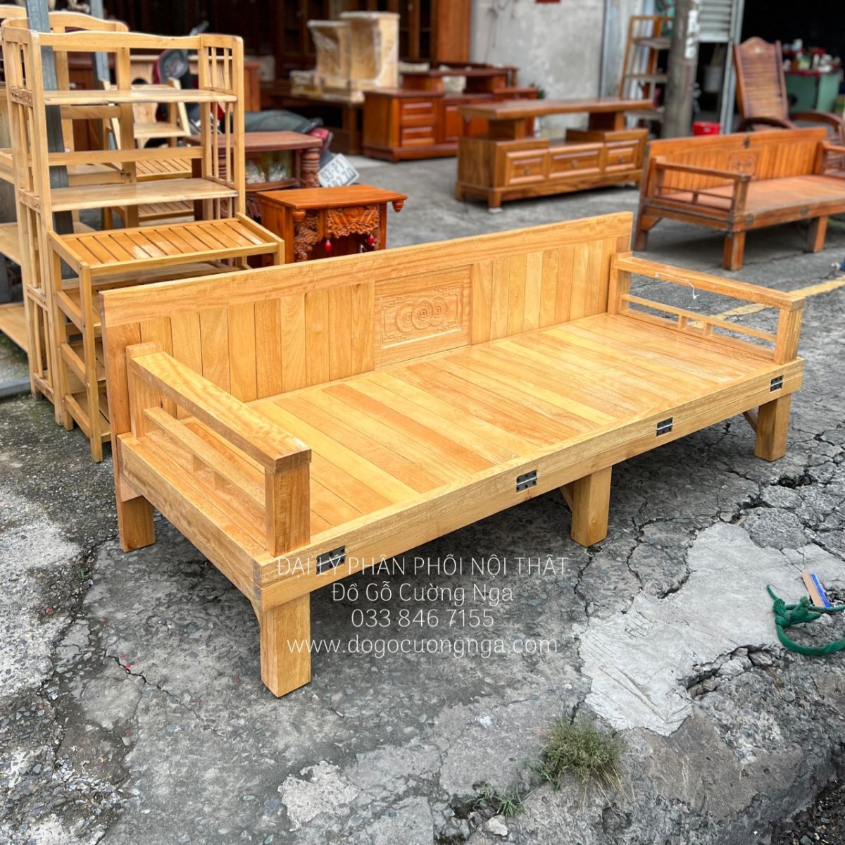 Giường gấp gỗ - sofa giường gấp gỗ sồi 1m6x2m 