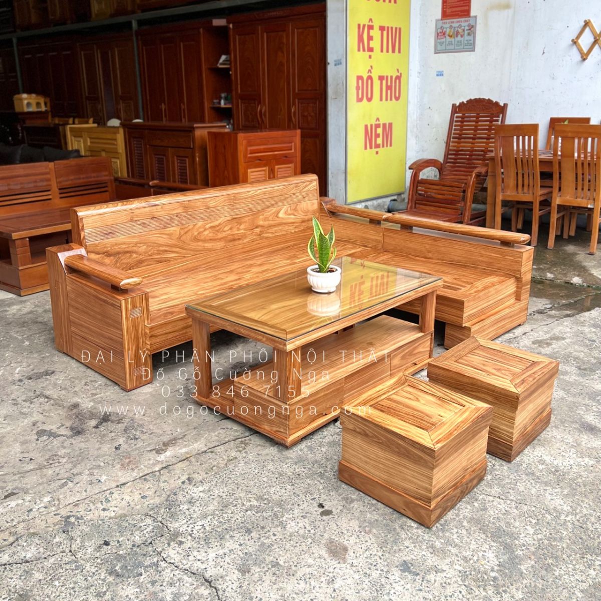 sofa gỗ hương 