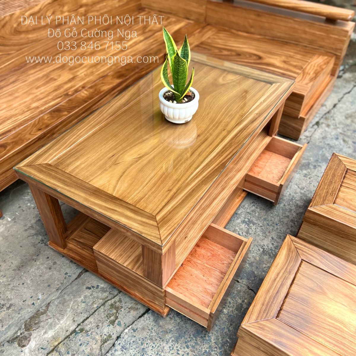 ghế sofa gỗ hương xám