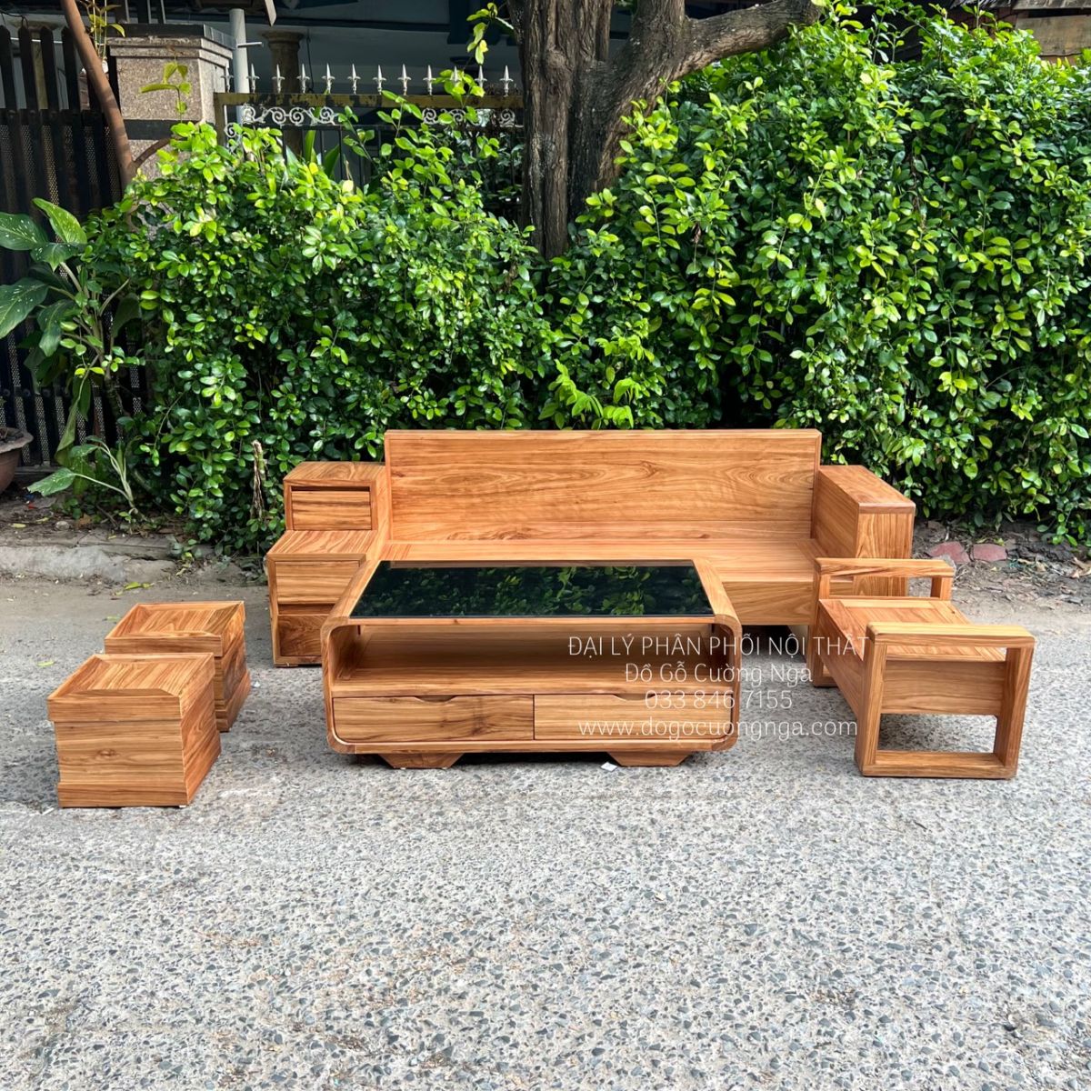 sofa go huong xam 