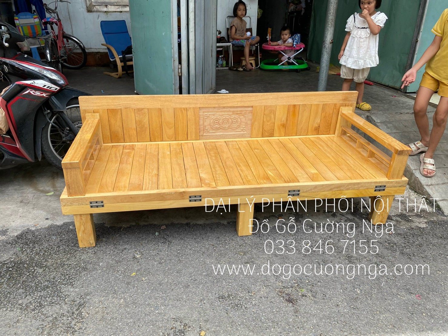 Giường gấp gỗ - sofa giường gấp gỗ sồi 1m6x2m 