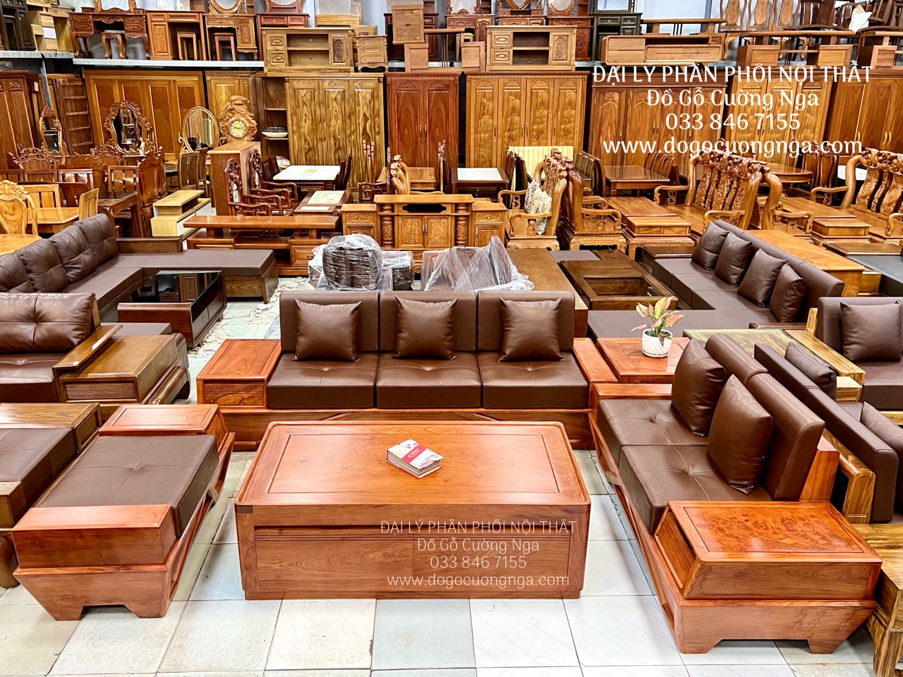 sofa gỗ hương 