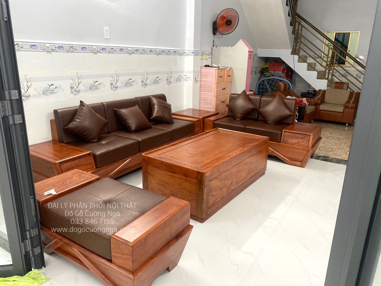 sofa gỗ hương 
