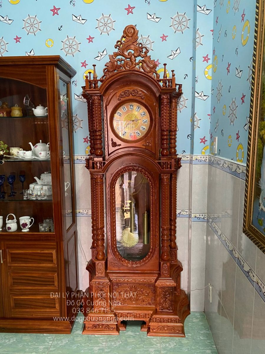 đồng hồ cây gỗ hương đá 