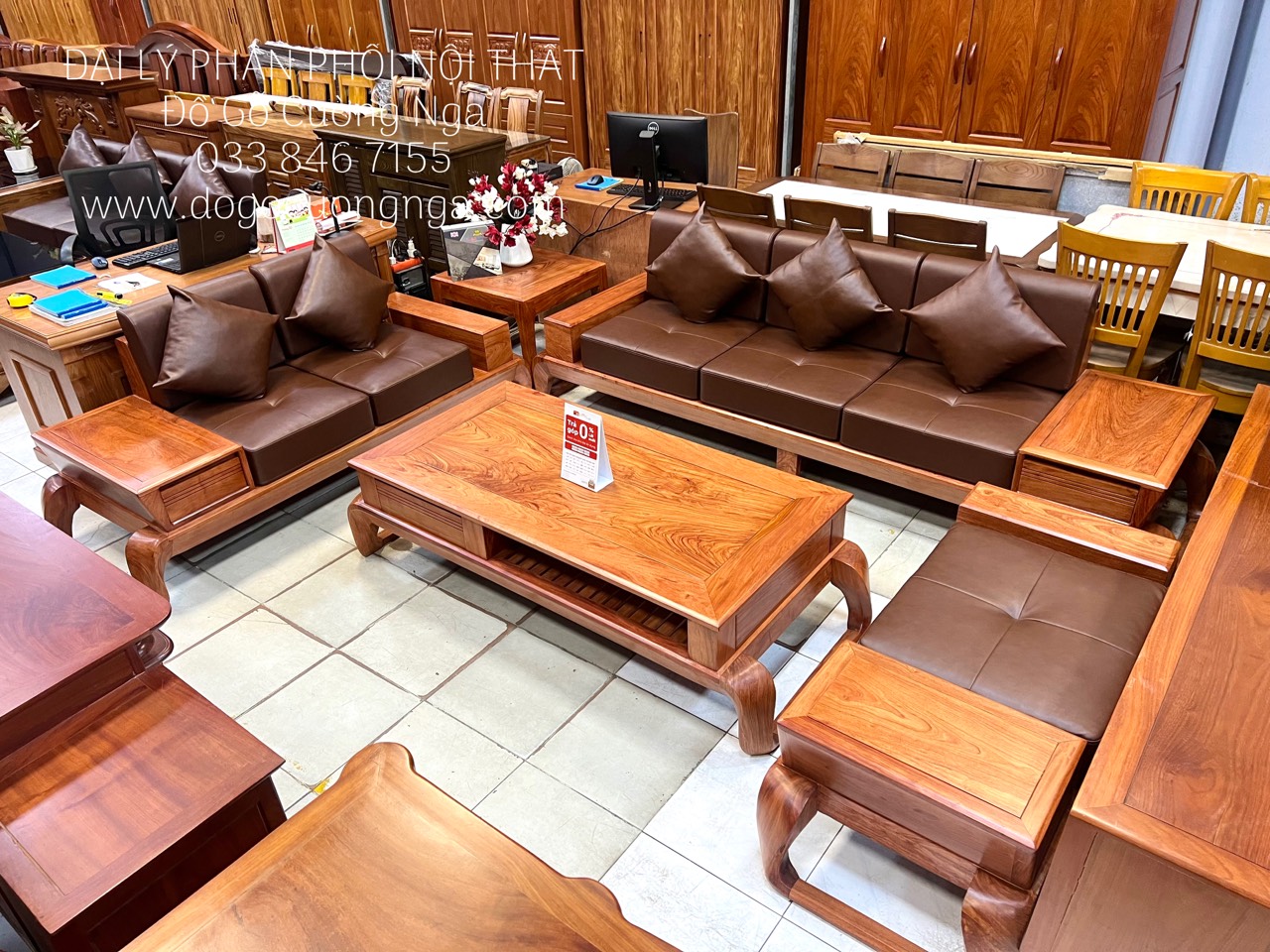 sofa gỗ hương 