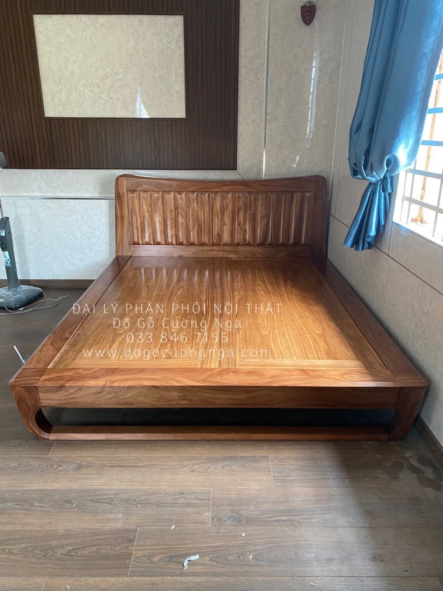 giường gỗ hương xám 