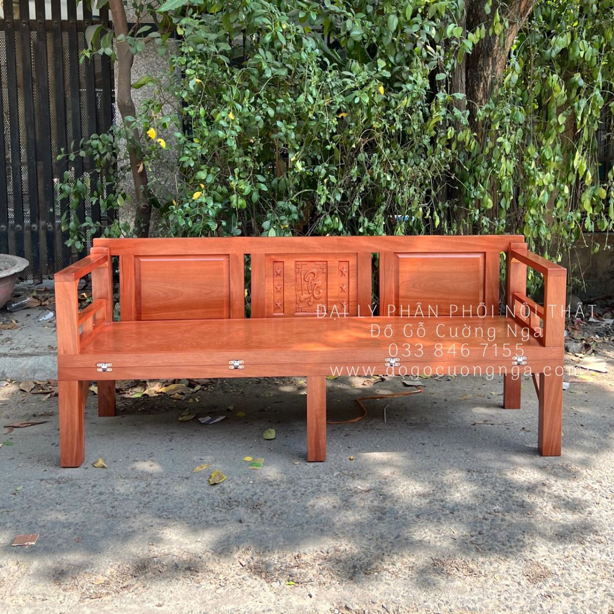 Kích thước giường ghế gỗ Hương Xám - sofa giường gỗ * Rộng 1m2 x Dài 1m9 x Cao 35cm giá 4.800.000 * Rộng 1m4 x Dài 2m x Cao 35cm giá 5.000.000 * Rộng 1m6 x Dài 2m x Cao 35cm giá 5.500.000