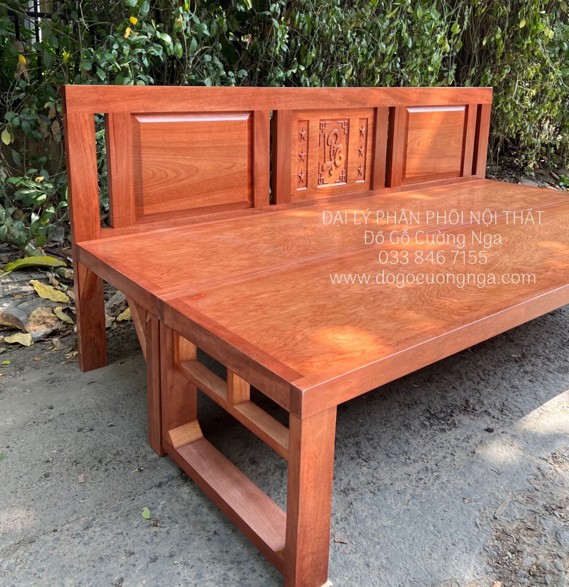 Kích thước giường ghế gỗ Hương Xám - sofa giường gỗ * Rộng 1m2 x Dài 1m9 x Cao 35cm giá 4.800.000 * Rộng 1m4 x Dài 2m x Cao 35cm giá 5.000.000 * Rộng 1m6 x Dài 2m x Cao 35cm giá 5.500.000