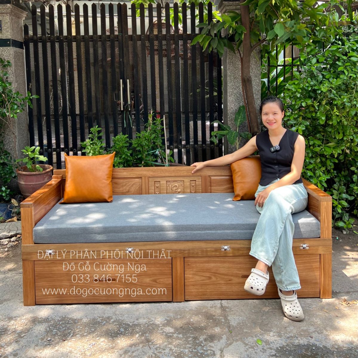 giường gấp gỗ thông minh 2 ngăn kéo 