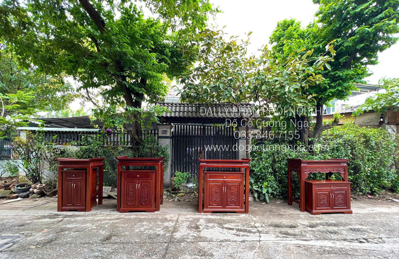 bàn thờ chung cư gỗ xoan đào