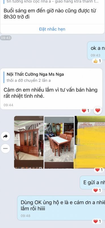 Khách Thủ Đức cọc nội thất bàn ăn và tủ hồ sơ gỗ xoan đào 