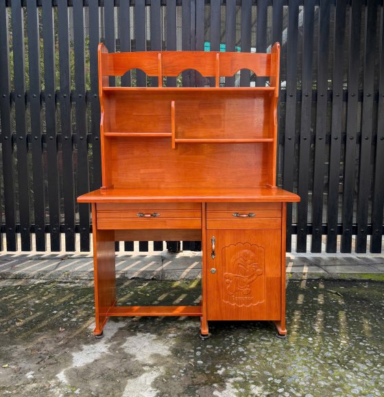 Bàn Học Gỗ Thông Kèm Kệ Sách 