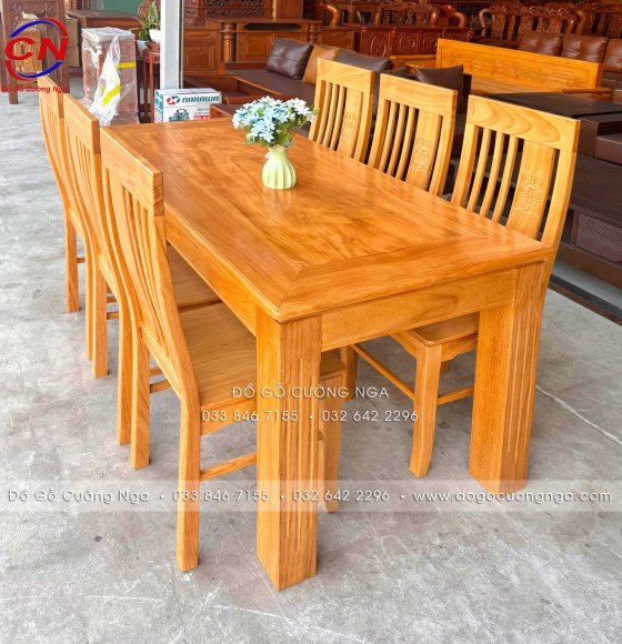 Bàn Ăn Gỗ Gõ Đỏ 6 Ghế Hiện Đại Cao Cấp