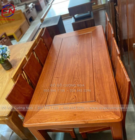 Bàn Ăn Gỗ Hương Đá 8 Ghế Hiện Đại Sang Trọng