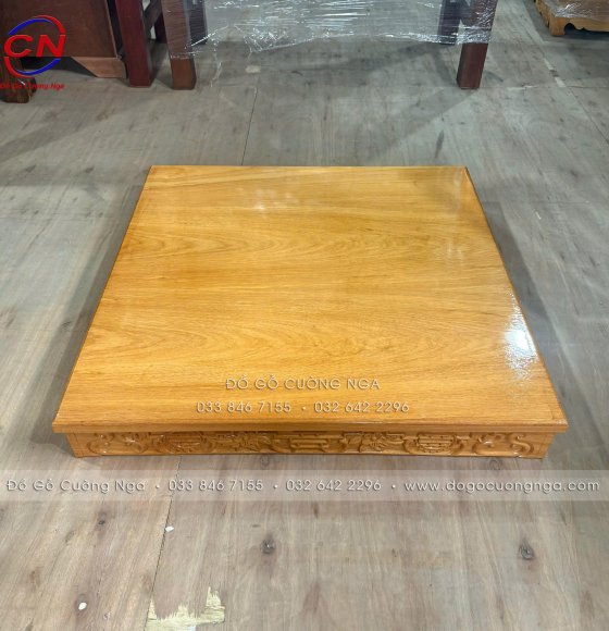 Đế Kê Bàn Thờ Ông Địa - Thần Tài Gỗ Gõ Đỏ