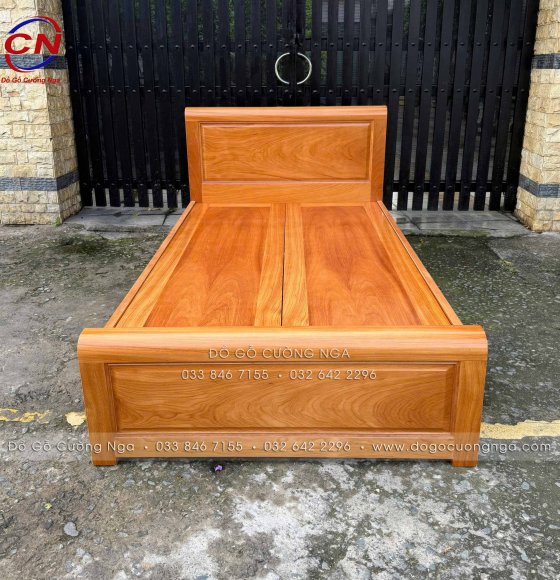 Giường Ngủ Gỗ Gõ Đỏ 1m2 - Bền Đẹp - Chắc Chắn