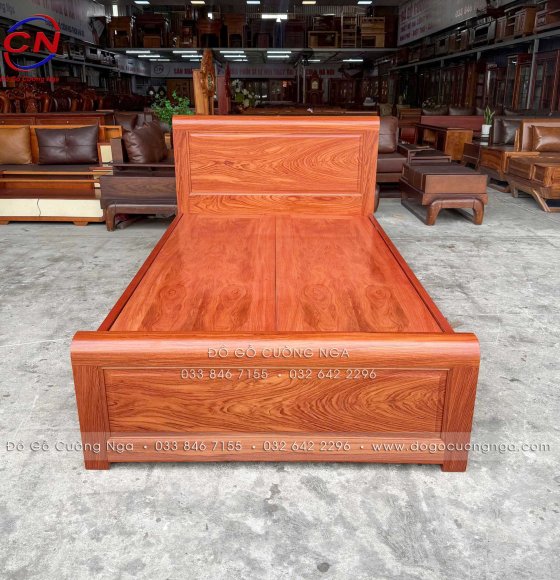 Giường Ngủ Gỗ Hương Đá 1m2 Nhỏ Gọn Hiện Đại