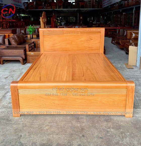 Giường Ngủ Gỗ Gõ Đỏ 100% Mẫu Chỉ Hoa Cao Cấp