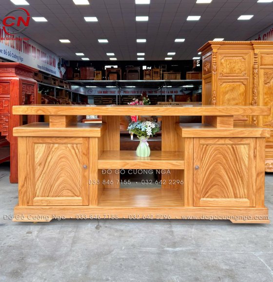Kệ Tivi Gỗ Gõ Đỏ Kiểu Nhật 1m8 Đơn Giản Tinh Tế