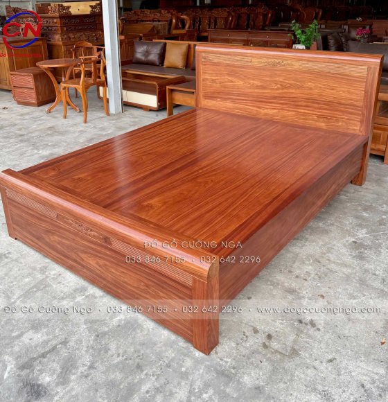 Giường Gỗ Cẩm Phản Liền Mẫu Chỉ Hoa 