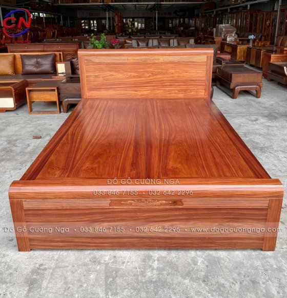 Giường Gỗ Cẩm Phản Liền Mẫu Chỉ Hoa 