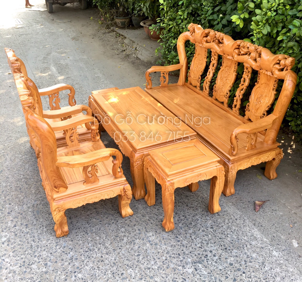 salon gỗ gõ đỏ 6 món tau 10 tay 12 