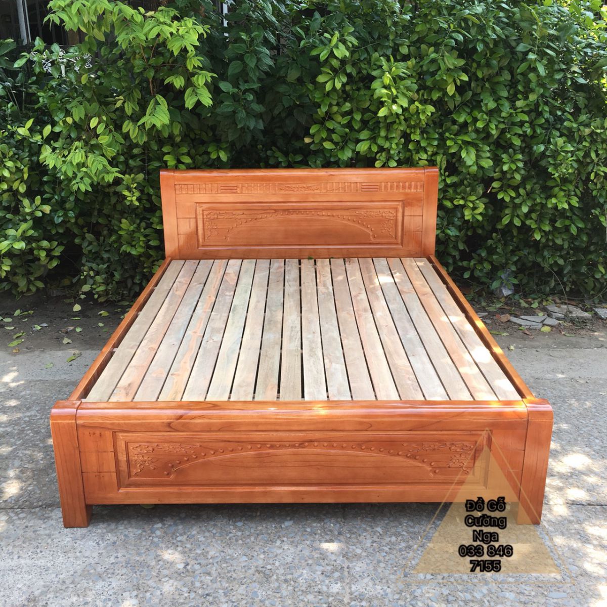 giường ngủ gỗ xoan việt 1m6x2m 
