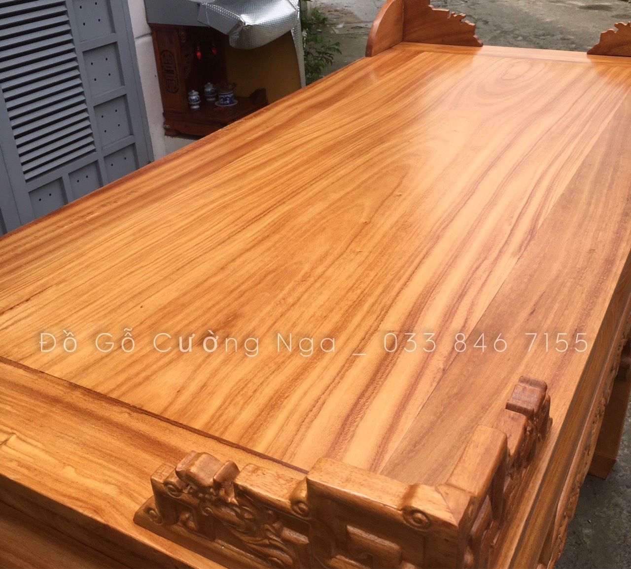 Bàn thờ án gian gỗ gõ đỏ _ 1m75 