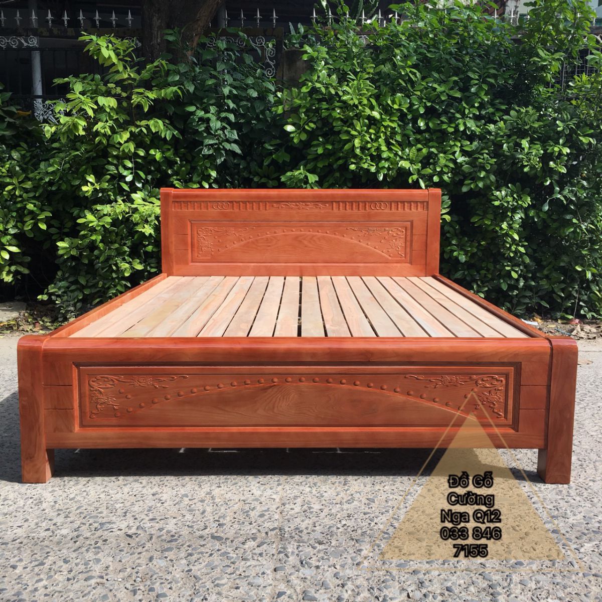 giường gỗ sồi nga giá rẻ 