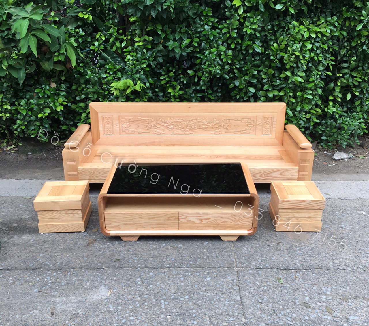 sofa gỗ sồi nga giá rẻ 