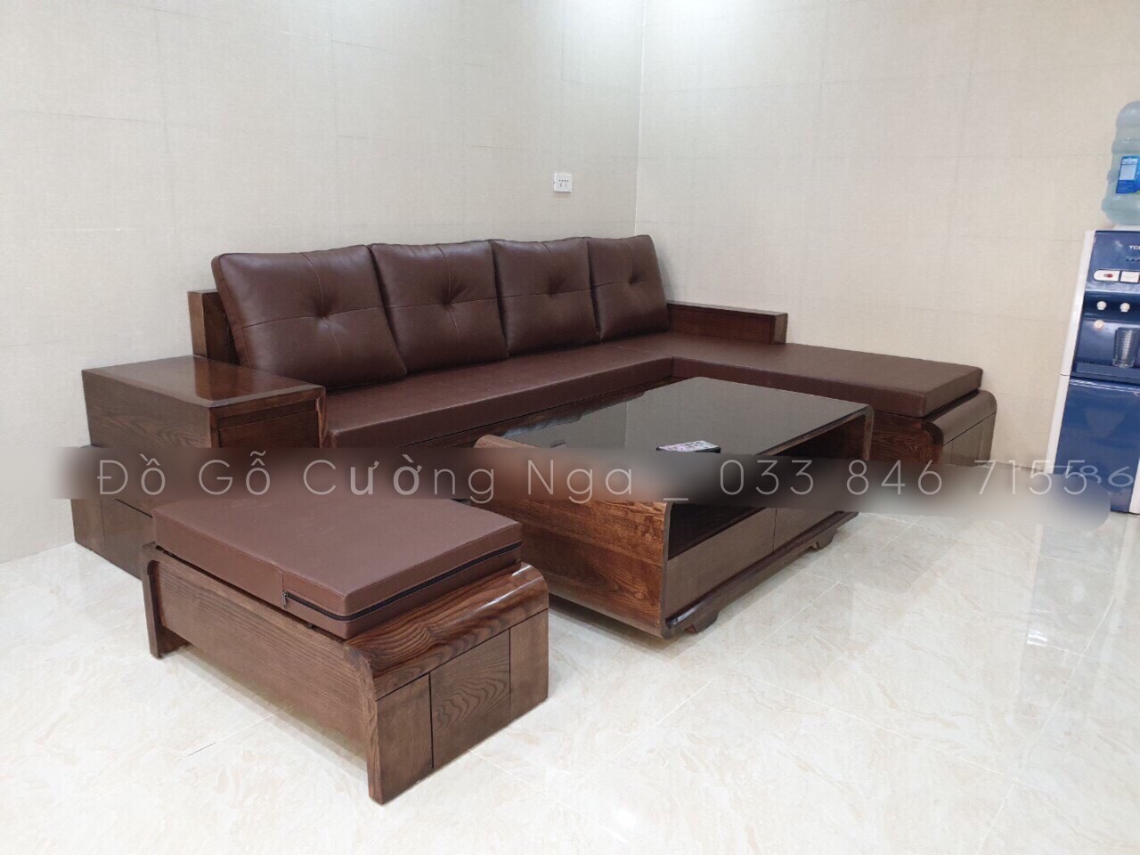 sofa gỗ sồi ngam àu óc chó