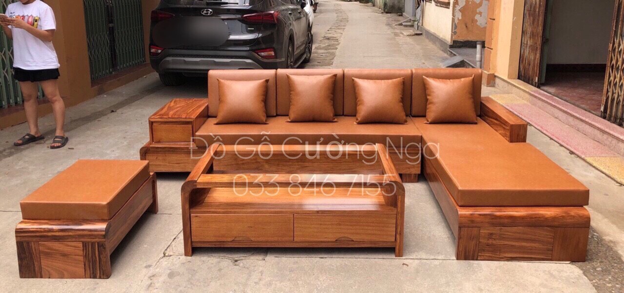 sofa gỗ hương xám