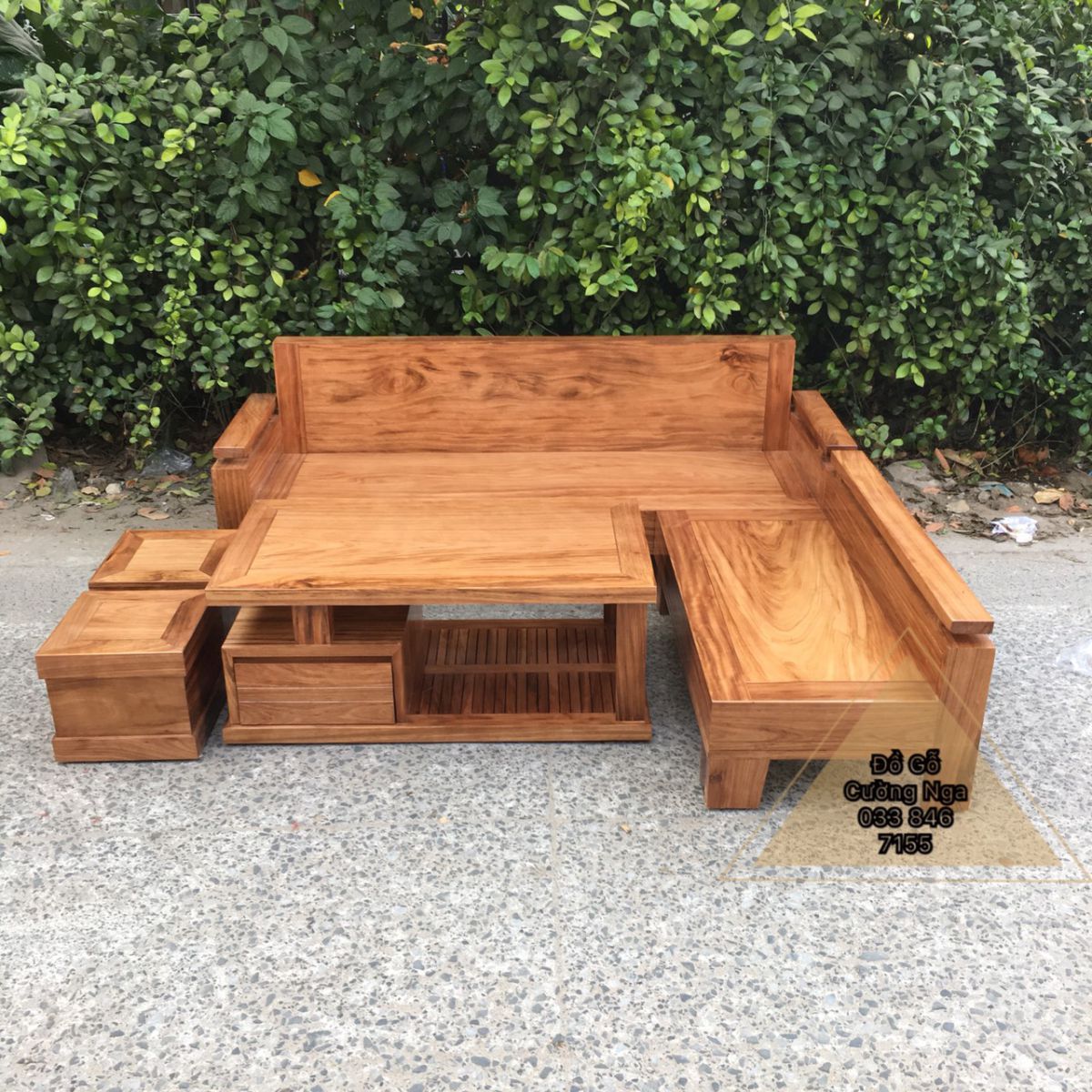 sofa gỗ hương xám 
