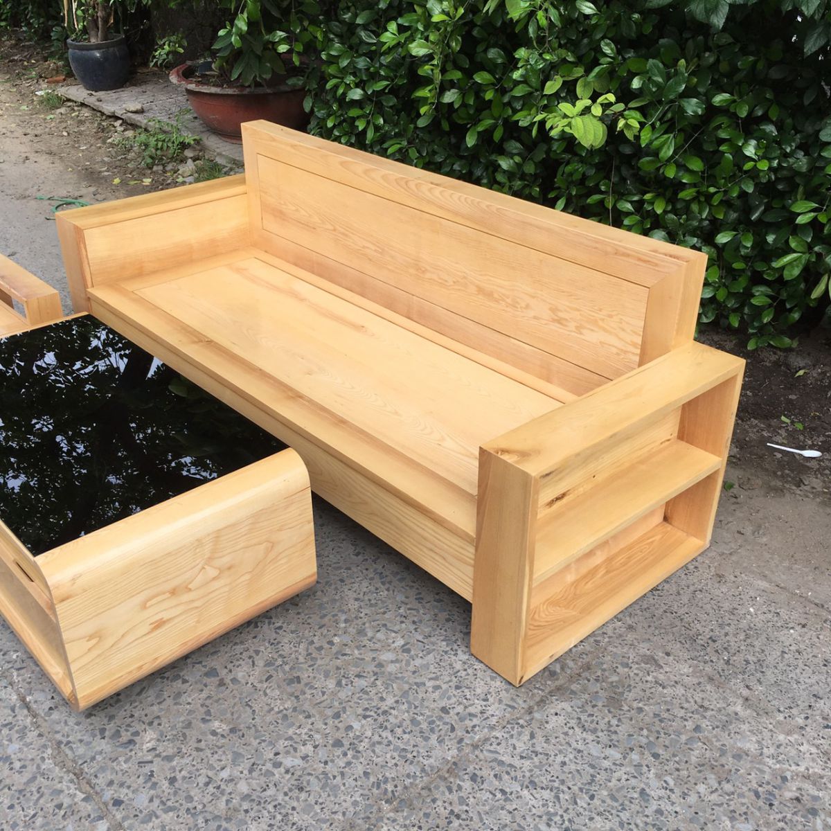 sofa gỗ sồi nga 