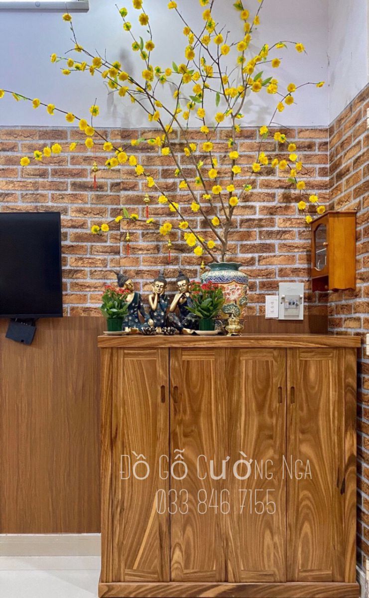 Tủ giày dép gỗ hương xám
