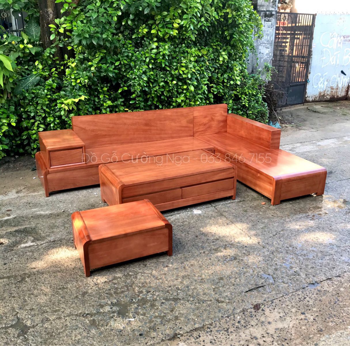 sofa gỗ xoan đào đẹp giá rẻ