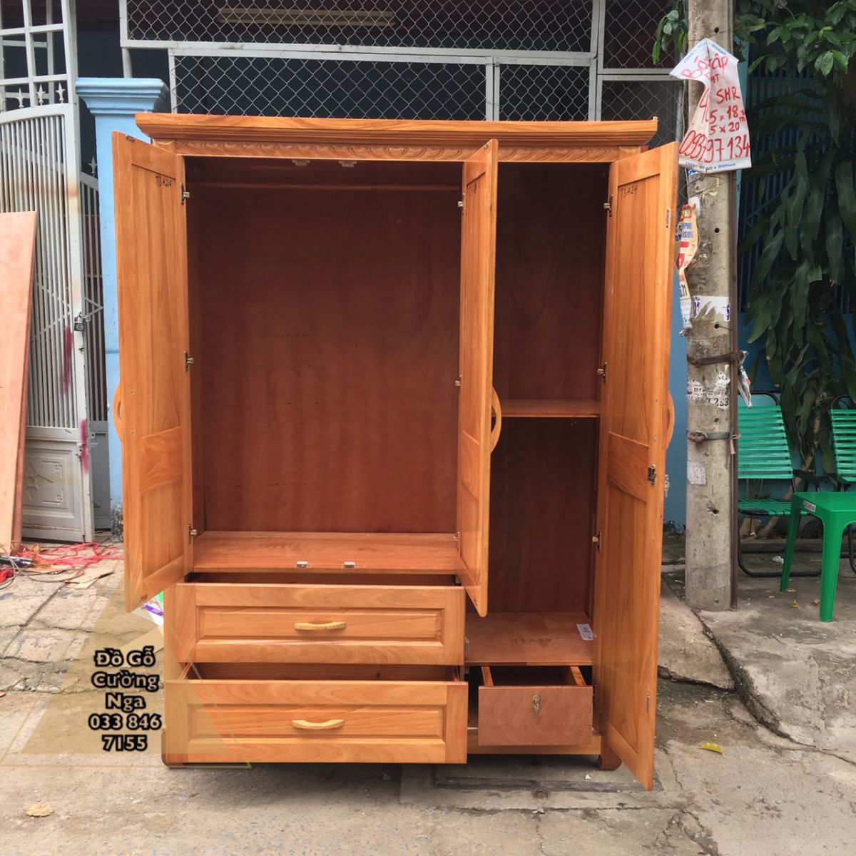 tủ quần áo gỗ gõ đỏ