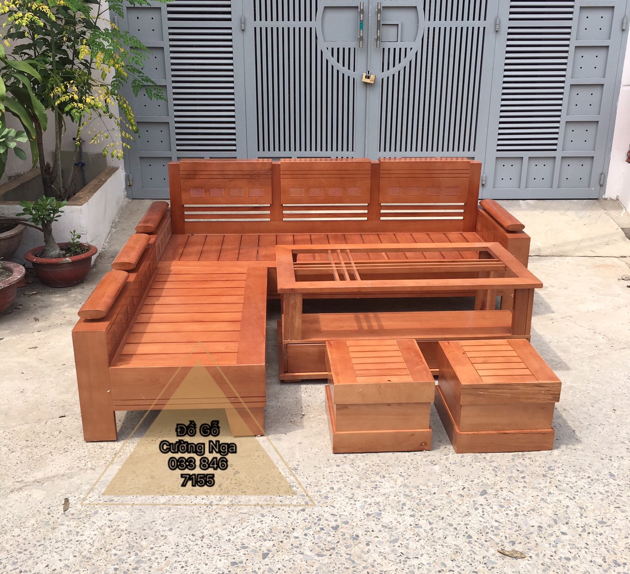 sofa gỗ sồi