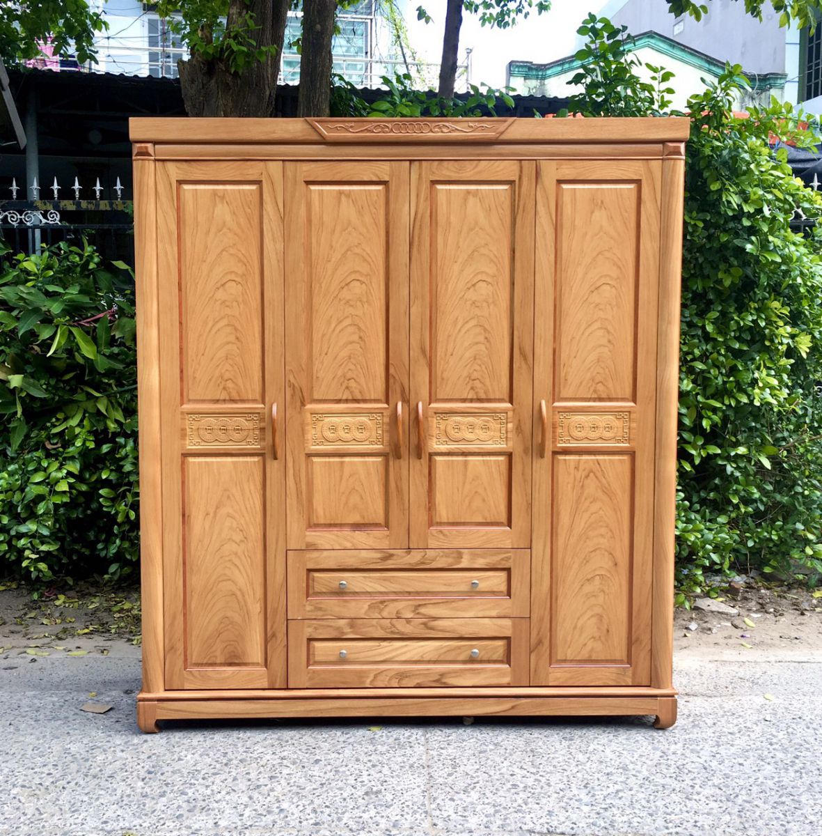 Tủ áo gỗ Gõ Đỏ  4 cánh