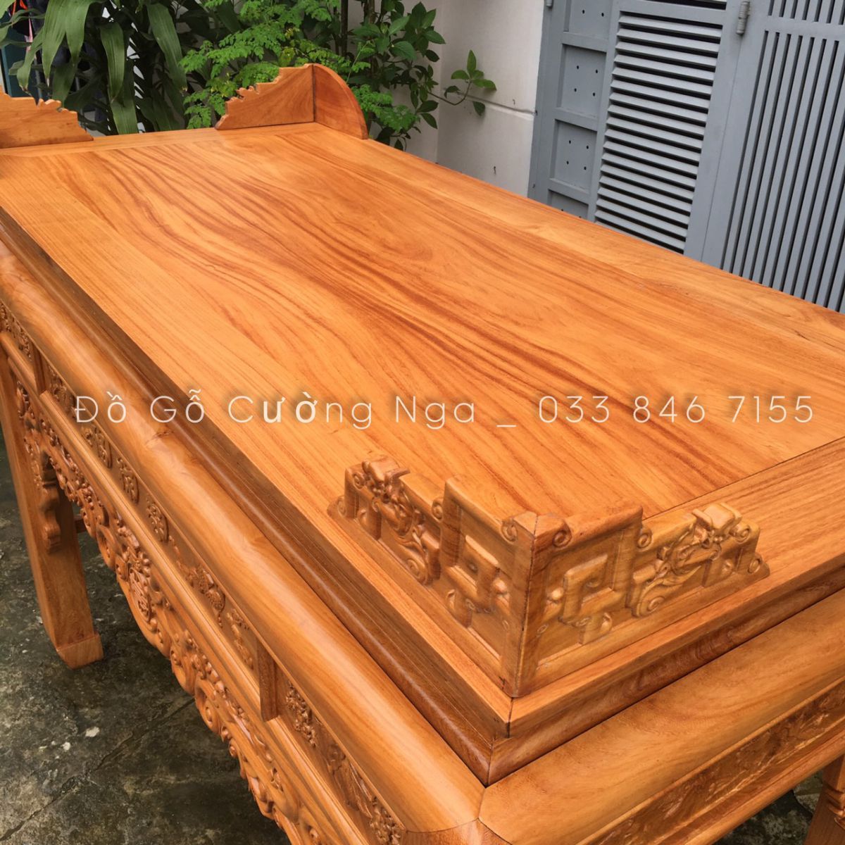 Bàn thờ án gian gỗ gõ đỏ - 1m97  