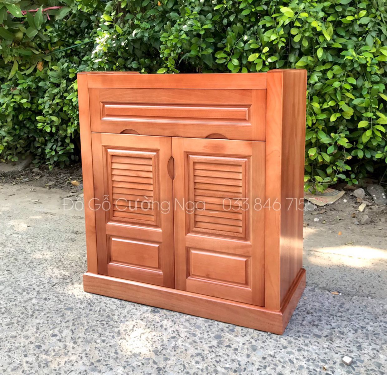 Tủ giày dép gỗ xoan đào 2 cánh