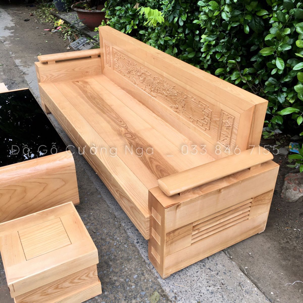 sofa gỗ sồi nga 