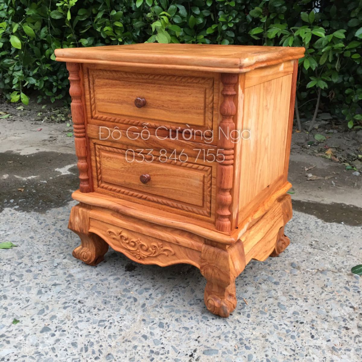 tủ đầu giường gỗ gõ đỏ 