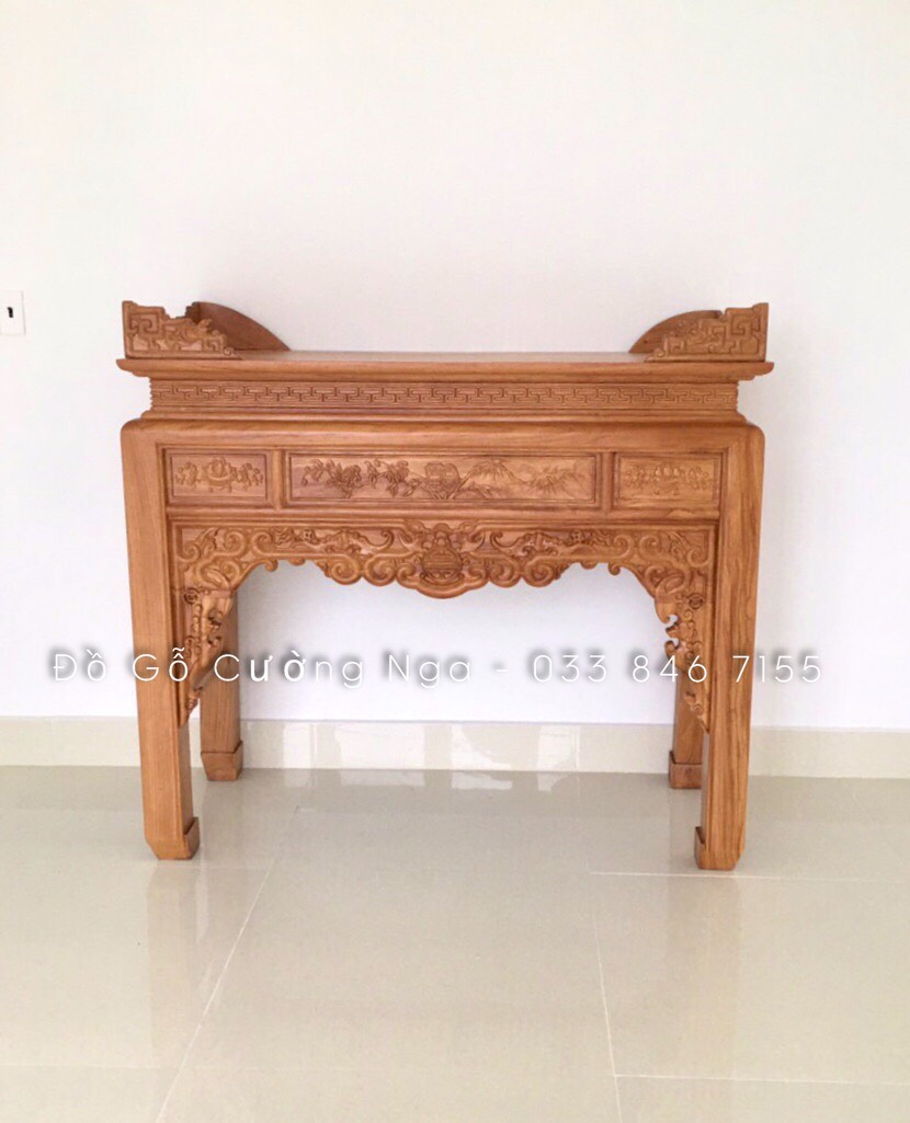 Bộ bàn thờ án gian 1m27 gỗ gõ đỏ 