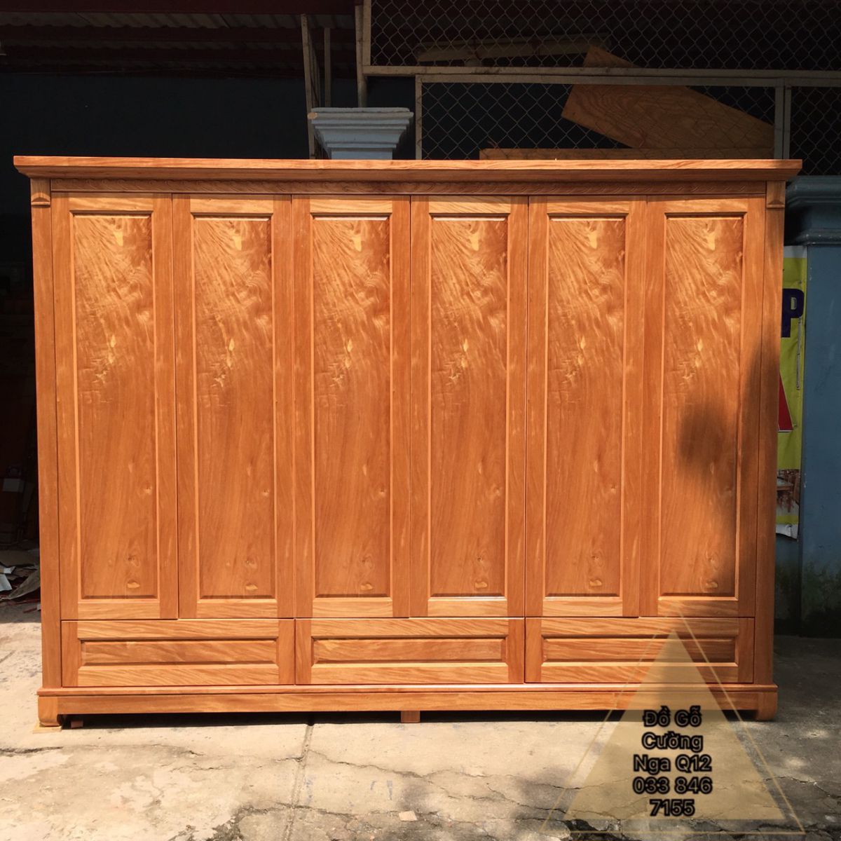 tủ áo gỗ đinh hương 6 cánh