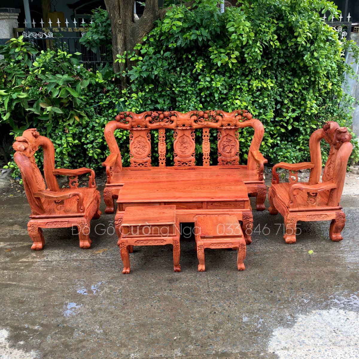 salon gỗ hương đá 