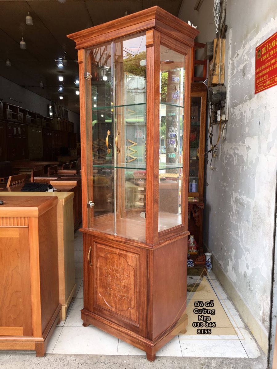 tủ rượu gỗ xoan đào 