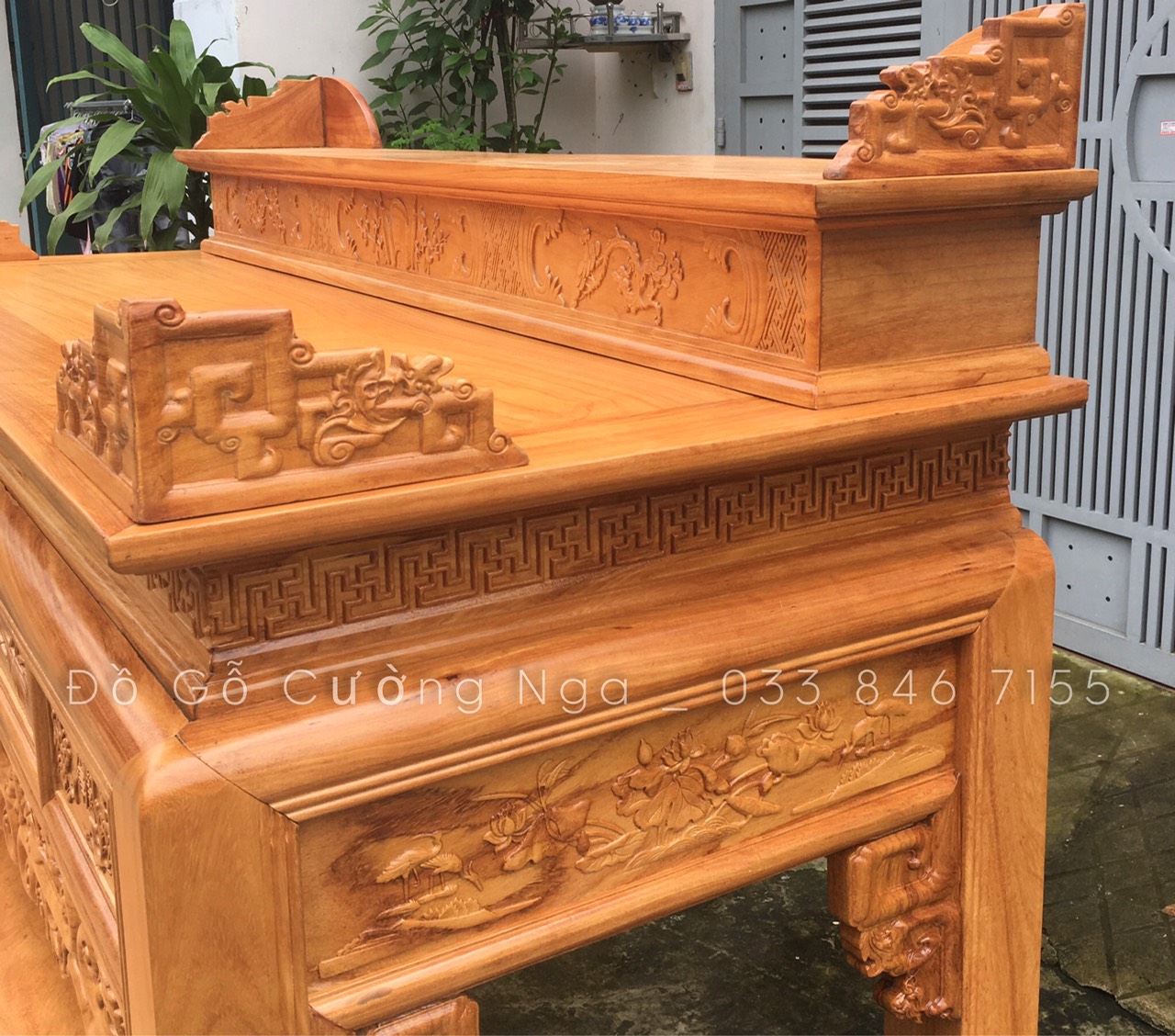 Bàn thờ án gian gỗ gõ đỏ - 1m97  
