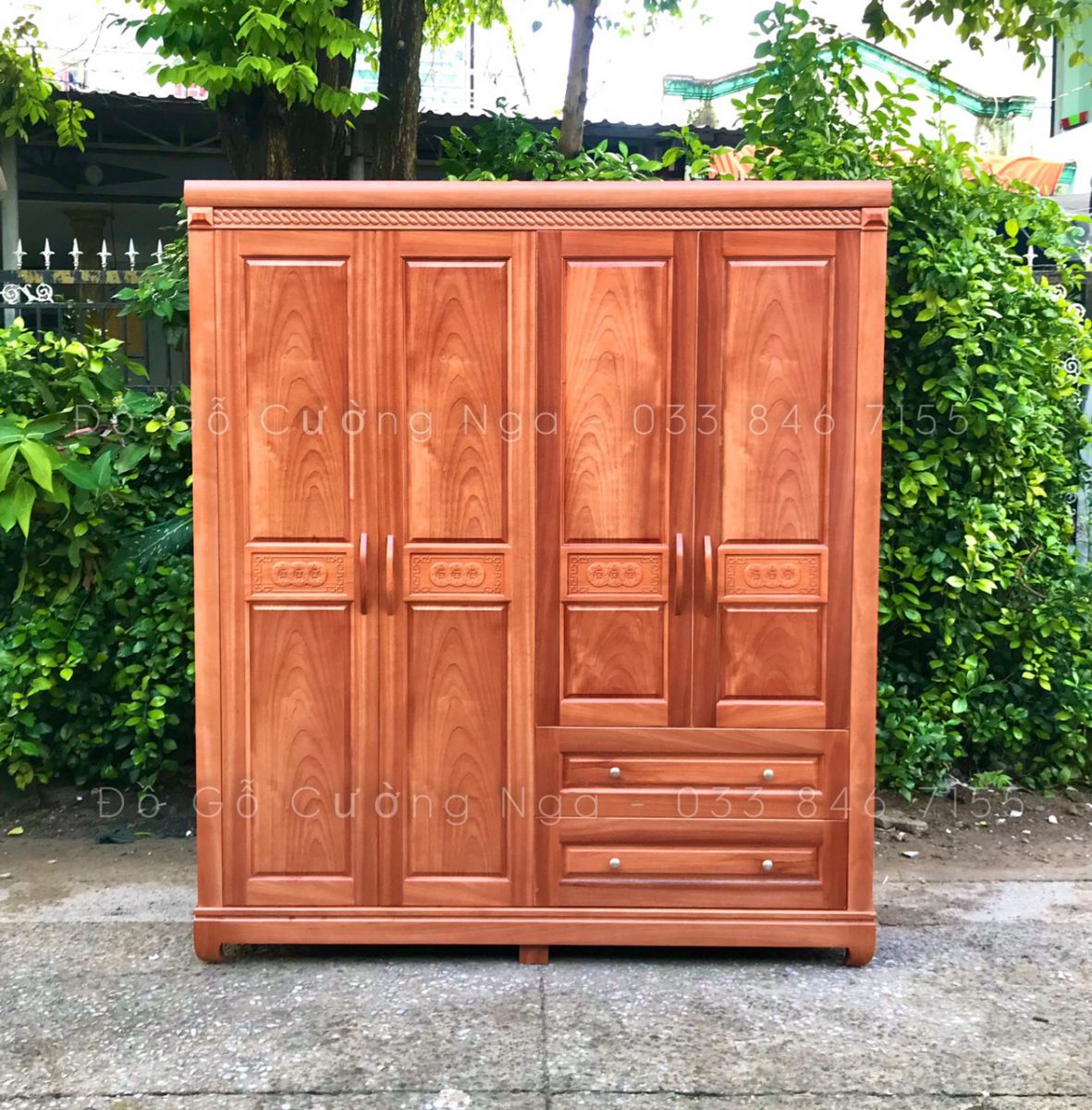 TỦ ÁO 4 CÁNH GỖ XOAN ĐÀO